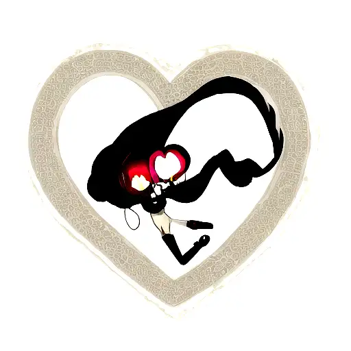 black hole with a heart in the middle  tattoo design idea