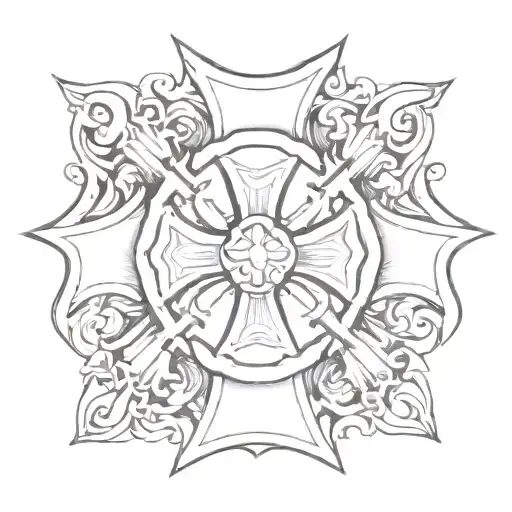 maltese cross tattoo design idea