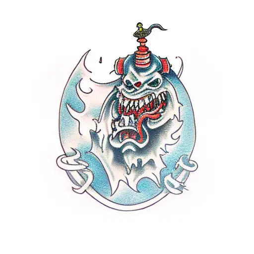 A traditional-style tattoo of the client's favorite Ghouls 'n Ghosts boss monster tattoo design idea