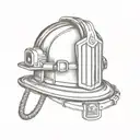 firefighter helmet with straps dangling tattoo design idea
