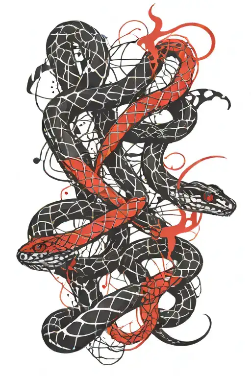 2 snakes about to bite each other Each mirror tattoo design idea