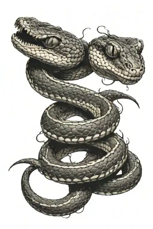 2 snakes about to bite each other Each mirror tattoo design idea