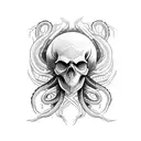 skull with tentacles and spider legs tattoo design idea