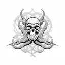 skull with tentacles and spider legs tattoo design idea