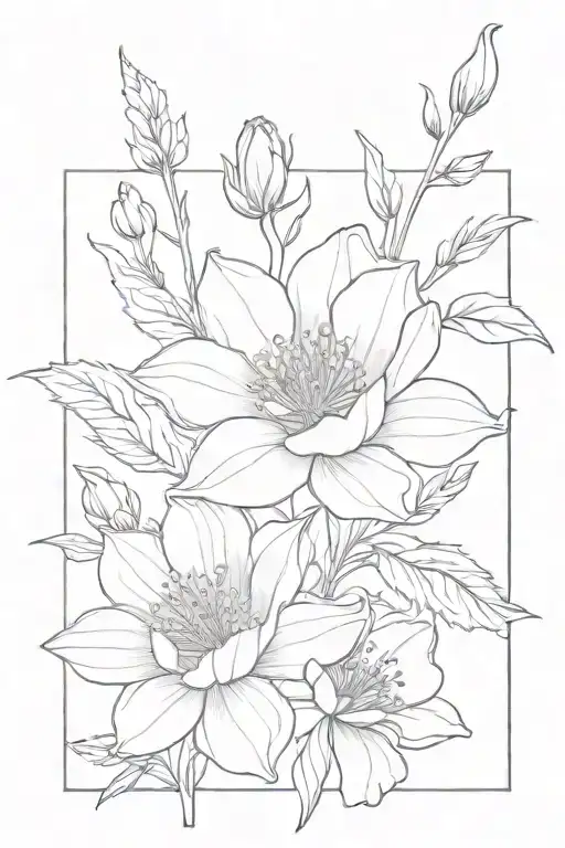 august birth flowers tattoo design idea