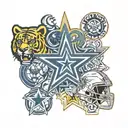 Dallas cowboys, Baylor bears, iowa Hawkeyes, Chicago cubs  tattoo design idea