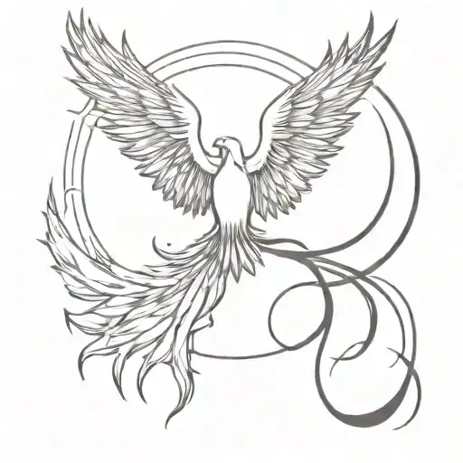 phoenix rising from ashes tattoo design idea