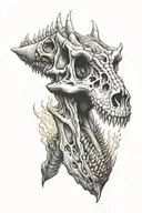 Dinosaur Skull With Fire tattoo design idea