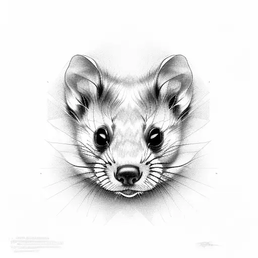 profile ferret drawn with pencil tattoo design idea