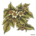 walnut and cashew tree tattoo design idea