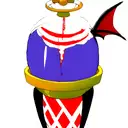 demon with black hair and red skin  tattoo design idea