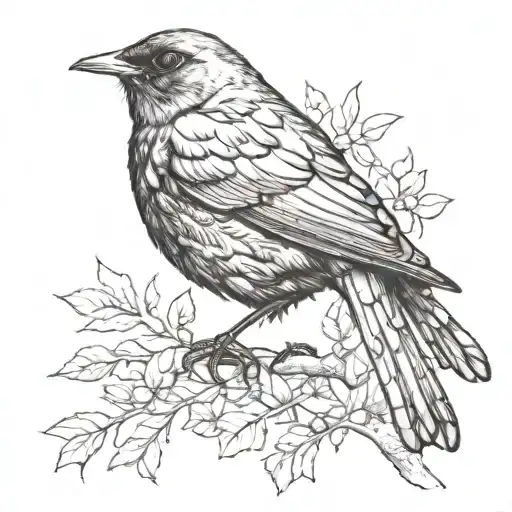 blackbird tattoo design idea
