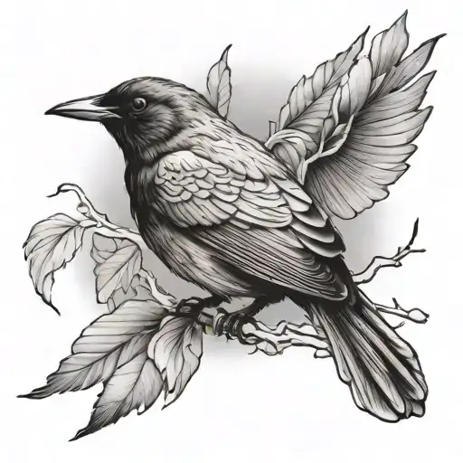 blackbird tattoo design idea