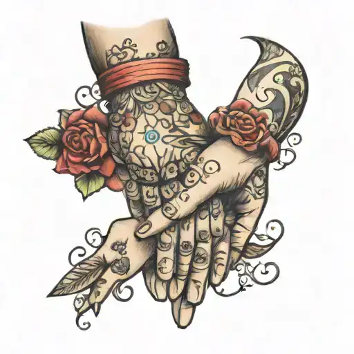 daddys girls holding hands tattoo design idea