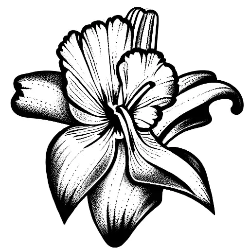 gladiolus aster daffodil daisy tattoo design idea
