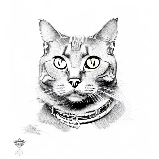 My pet black cat called Diesel tattoo design idea