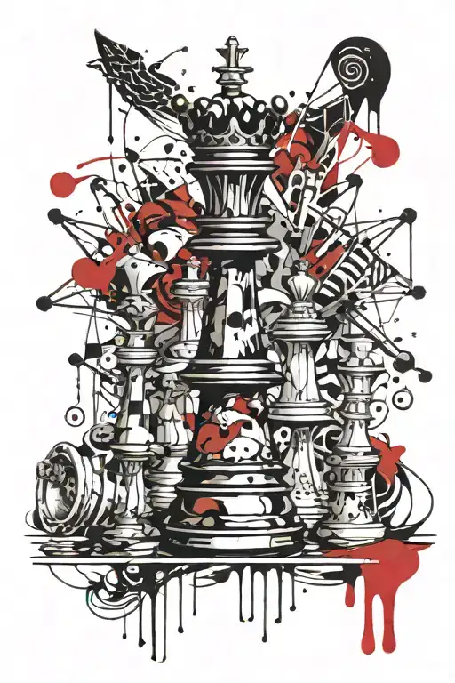 king chess piece featuring tattoo design idea