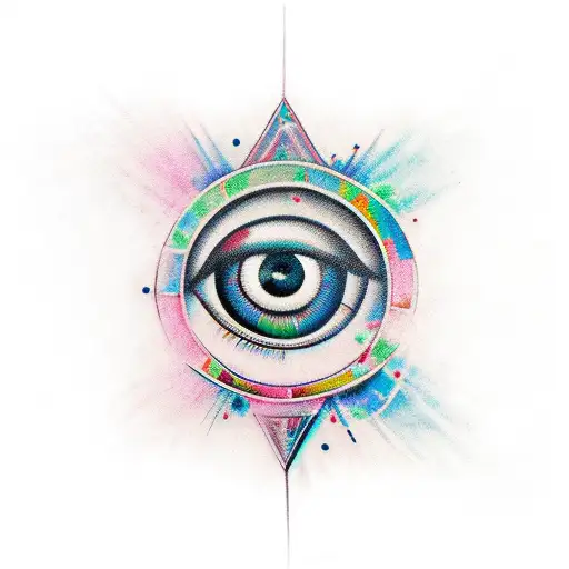 horus eye im triangle tattoo design idea