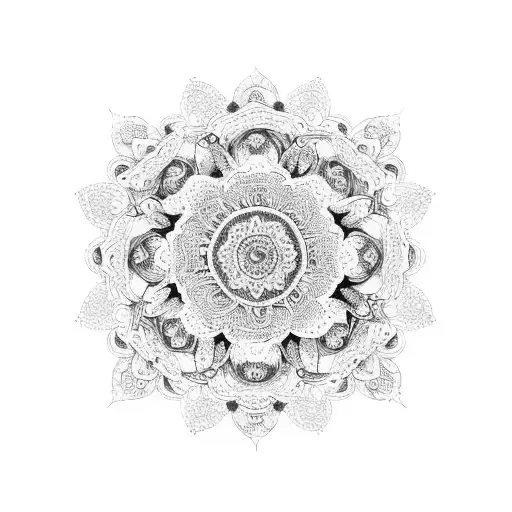 An intricate mandala made of flowers tattoo design idea