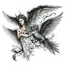 angel and devil wings tattoo design idea