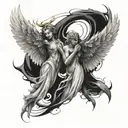 angel and devil wings tattoo design idea