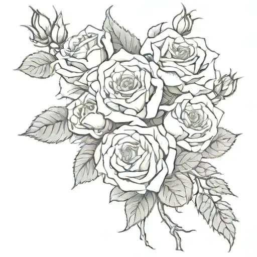 arellano with roses  tattoo design idea