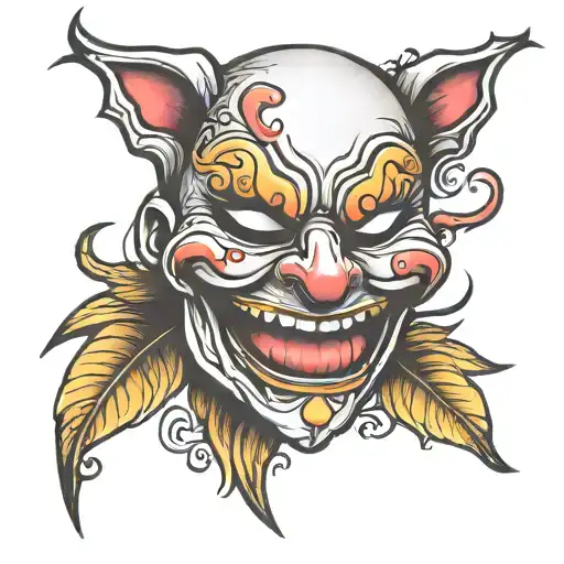 Laugh cry mask mini tattoo design tattoo design idea