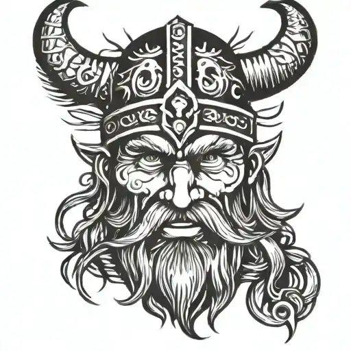 Viking face tattoo design idea
