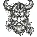 Viking face tattoo design idea