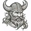 Viking face tattoo design idea