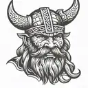 Viking face tattoo design idea