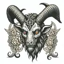 baphomet head tattoo design idea