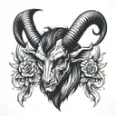 baphomet head tattoo design idea