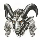 baphomet head tattoo design idea