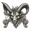 baphomet head tattoo design idea
