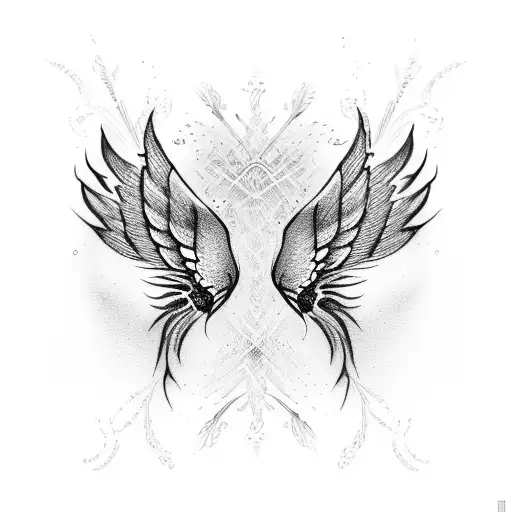 lace wings tattoo design idea