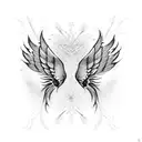 lace wings tattoo design idea
