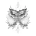 lace wings tattoo design idea