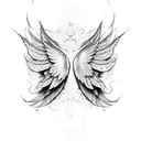 lace wings tattoo design idea