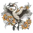 crane bird tattoo design idea