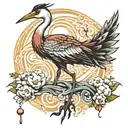 crane bird tattoo design idea