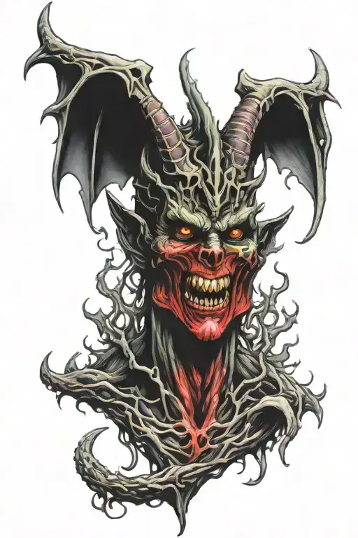 demon of wrath deadly sin tattoo design idea