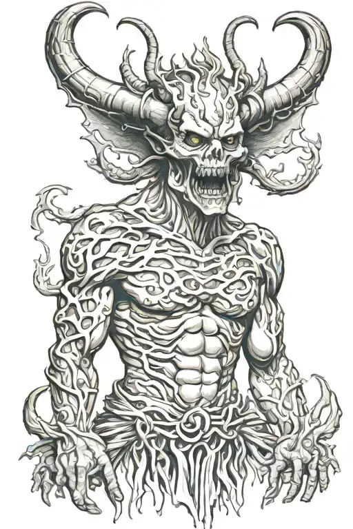 demon of wrath deadly sin tattoo design idea