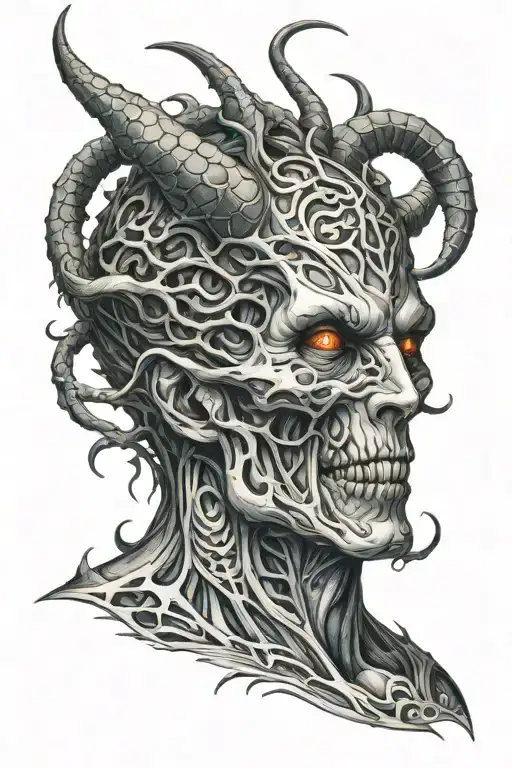 demon of wrath deadly sin tattoo design idea