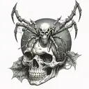 Spider and Skull tattoo design idea