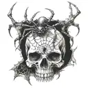 Spider and Skull tattoo design idea
