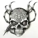 Spider and Skull tattoo design idea