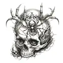 Spider and Skull tattoo design idea