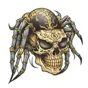 Spider with a skull-shaped body tattoo design idea