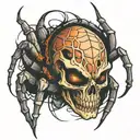 Spider with a skull-shaped body tattoo design idea